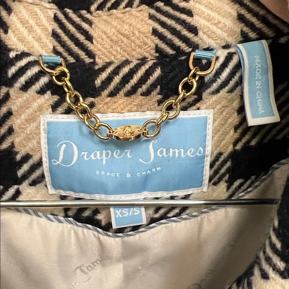 Draper James Plaid Cape with Gold Chain Accent - Picture 2 of 5